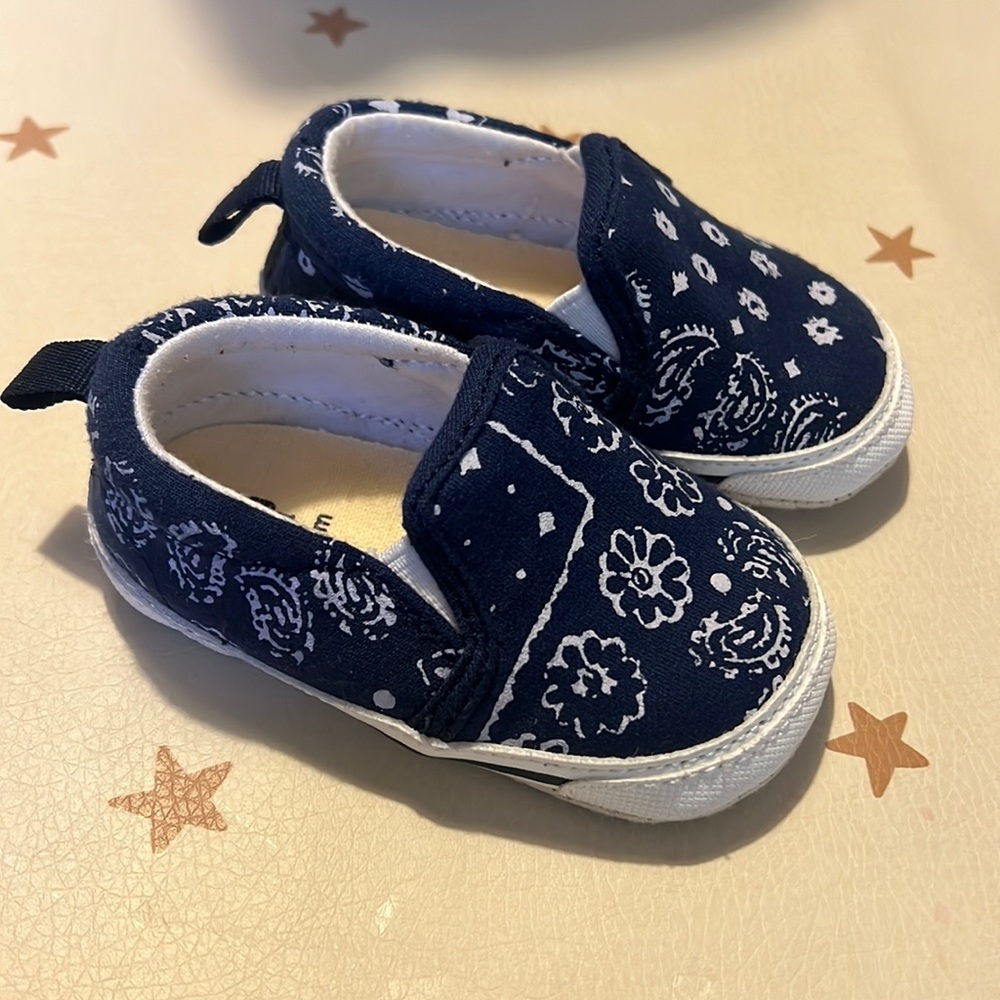 Baby Gap Blue Bandana slide on sneakers